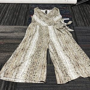 Jumpsuit!! Plus size 1X faux wrap wide leg jumpsuit in snakeskin!!